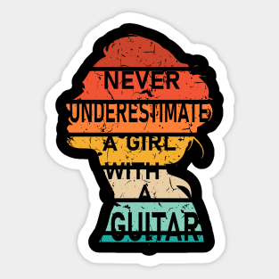 Never Underestimate a Girl with a Guitar Sticker